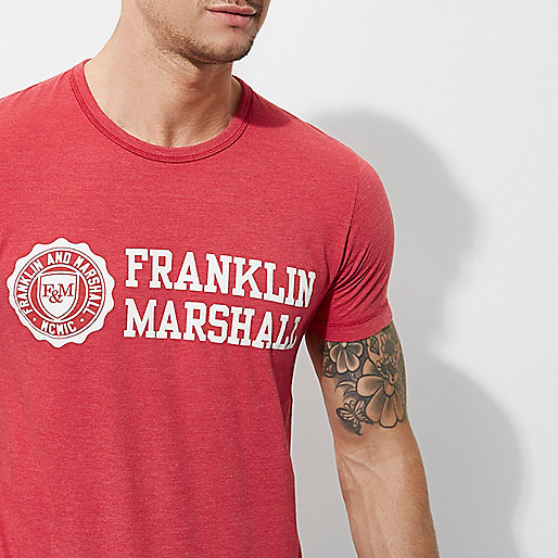 river island ladies fur coats,jacques-vertuk London Red Franklin & Marshall print T-shirt men 301115