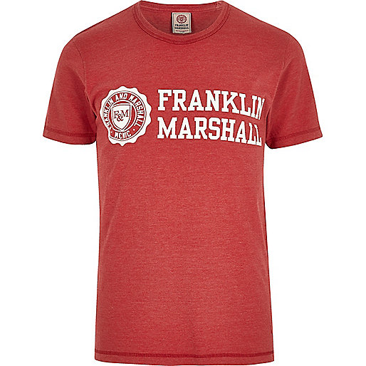 jacques-vertuk Red Franklin & Marshall print T-shirt 301115 men T-Shirts / Vests T-shirts