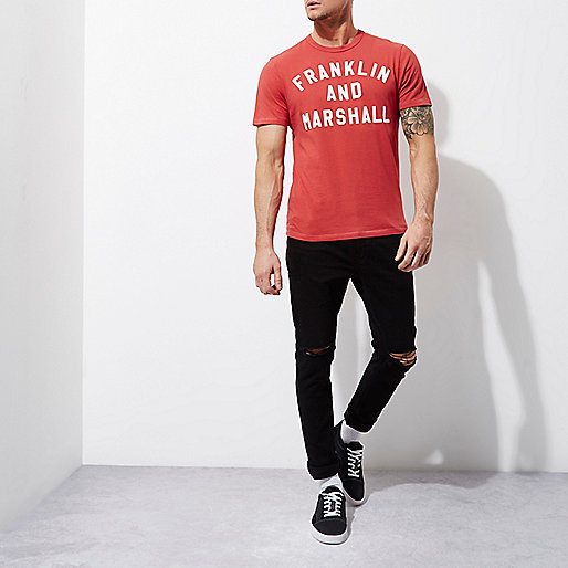 river island ankle boots,jacques-vertuk Ladies Clothes Shop Red Franklin & Marshall print T-shirt T-shirts T-Shirts / Tanks men