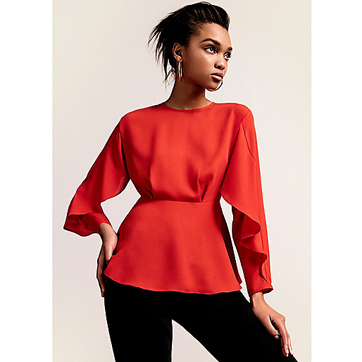 river island pink trainers,jacques-vertuk Clothing South Africa Red frill long sleeve blouse Blouses Tops women