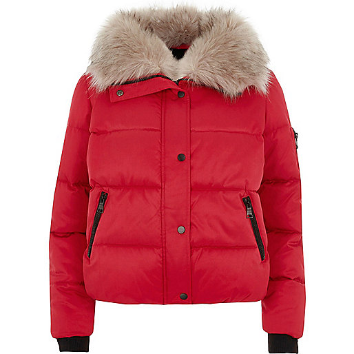 jacques-vertuk Red fur collar puffer jacket 702405 women Coats / Jackets Jackets