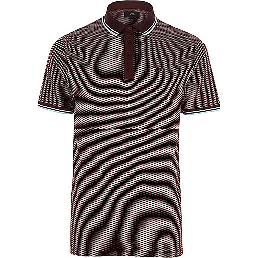 very river island sale,jacques-vertuk South Africa Red jacquard tipped slim fit polo shirt men 302535