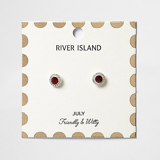 river island polka dress,Island Clothing Online Red July birthstone stud earrings Earrings Jewelry women