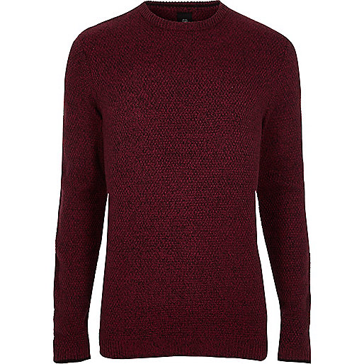 river island red bag,jacques-vertuk Stores Red knit crew neck slim fit sweater men 301636