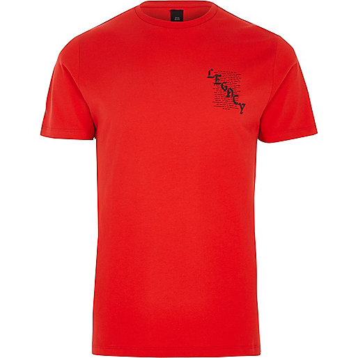 jacques-vertuk Red 'legacy' print slim fit T-shirt 302697 men T-Shirts / Vests T-shirts