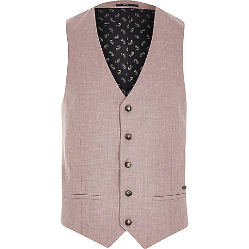 jacques-vertuk Red linen-blend smart vest 285420 men Suits