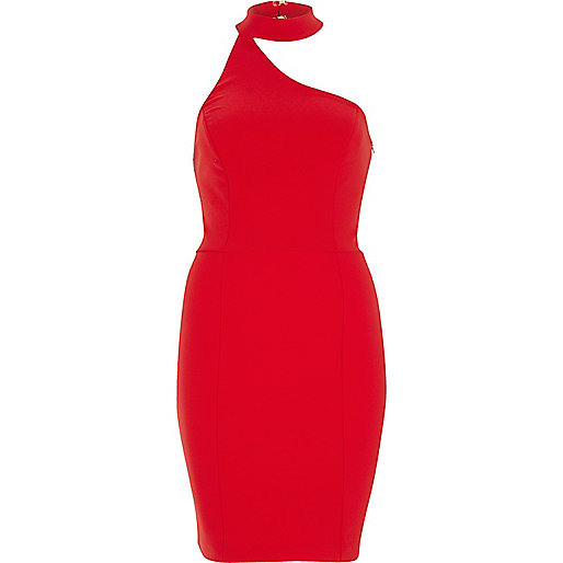 jacques-vertuk Red one shoulder choker dress 693338 women Seasonal Offers