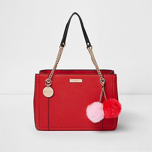 jacques-vertuk Red pom pom chain tote bag 705488 women Bags / Purses Shopper & Tote Bags