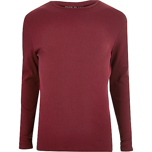 river island peacock dress,jacques-vertuk Sale Red ribbed slim fit long sleeve T-shirt men 296263