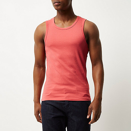 very river island plus,jacques-vertuk Store Times Red ribbed tank T-Shirts / Tanks Sale men