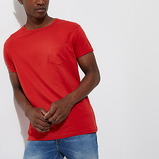 riverisland com sale,Womens Clothes Sale jacques-vertuk Red rolled sleeve pocket T-shirt T-shirts T-Shirts / Tanks men