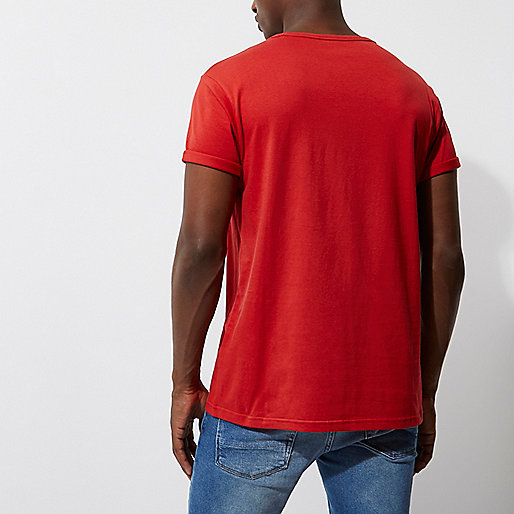 riverisland com sale,Womens Clothes Sale jacques-vertuk Red rolled sleeve pocket T-shirt T-shirts T-Shirts / Tanks men