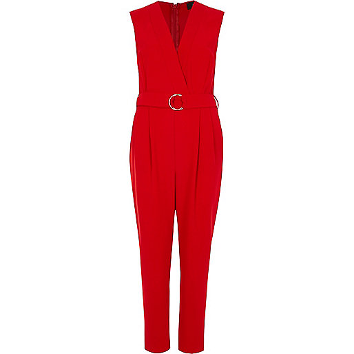 jacques-vertuk Red sleeveless tailored jumpsuit 707176 women Playsuits / Jumpsuits Jumpsuits