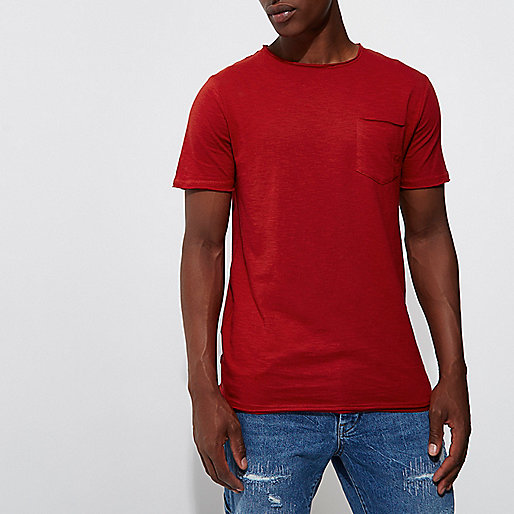 river island lace boots,jacques-vertuk Ireland Red slub slim fit pocket T-shirt men 302616