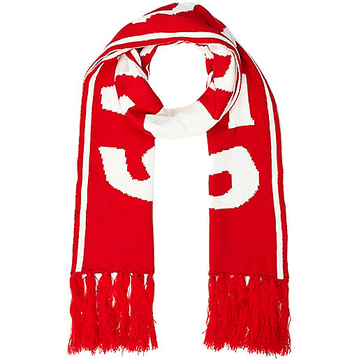 jacques-vertuk Red snow board word scarf 275272 men Accessories