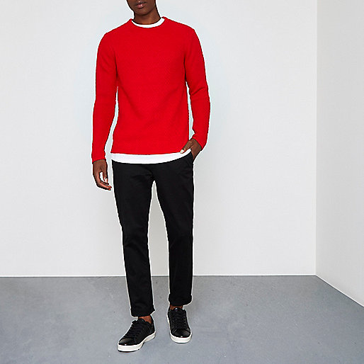 river island embellished dress,jacques-vertuk Stores Red textured knit crew neck sweater men 303475