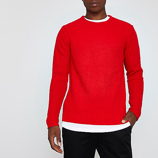 river island embellished dress,jacques-vertuk Stores Red textured knit crew neck sweater men 303475