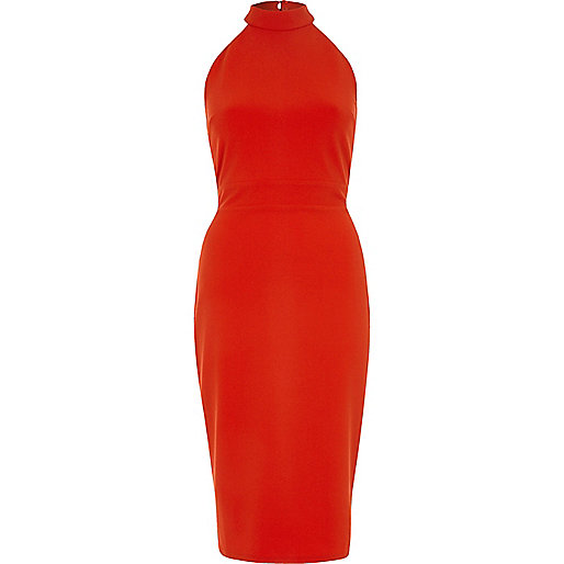 river island fur dress,jacques-vertuk Ireland Red tie back high neck bodycon dress women 705592