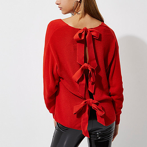 river island spring jackets,jacques-vertuk Dresses Ireland Red tie back sweater Sweaters Knitwear women