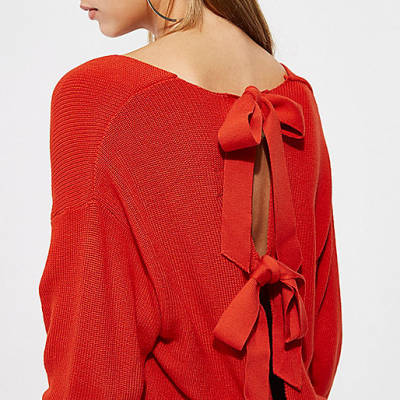 river island spring jackets,jacques-vertuk Dresses Ireland Red tie back sweater Sweaters Knitwear women