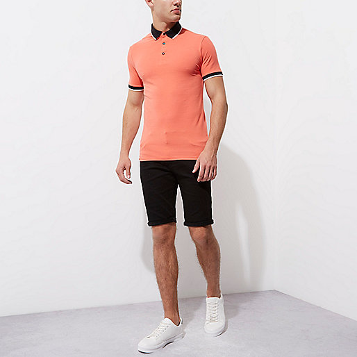 river island dresses for wedding guests,jacques-vertuk Women S Clothes Red tipped muscle fit polo shirt Polo Shirts men