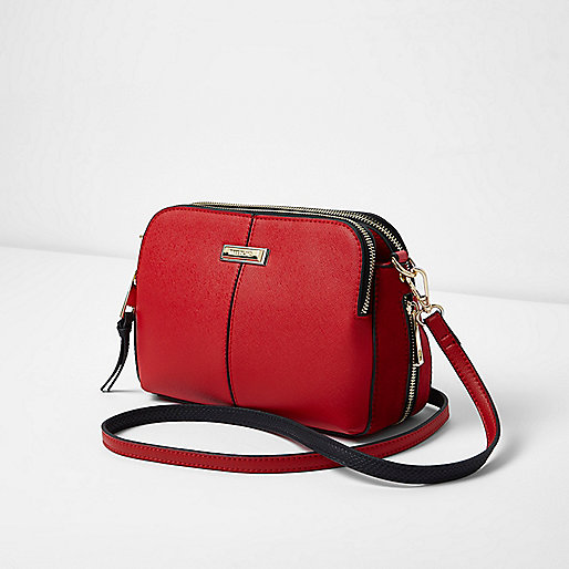 jacques-vertuk Red triple compartment cross body bag 706198 women Bags / Purses Cross Body Bags