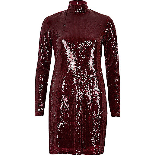 jacques-vertuk Red turtleneck sequin dress 693248 women Dresses