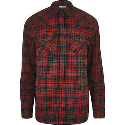 river island weekend duffle bag,jacques-vertuk UK Sale Red western check shirt men 296687