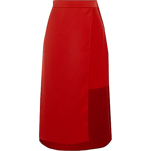 jacques-vertuk Red wrap high waisted midi skirt 709800 women Skirts Midi Skirts