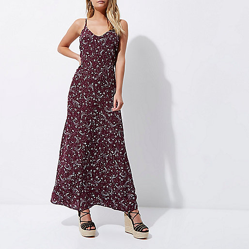 river island black floral mini dress,jacques-vertuk South Africa Red zodiac print tie up cami maxi dress women 702905