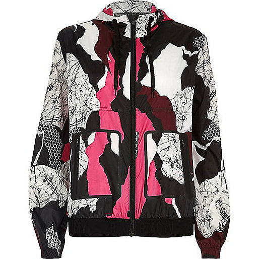 river island clothes for ladies,jacques-vertuk London RI Active black printed hoodie rain jacket women 688657