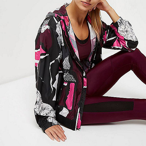 river island clothes for ladies,jacques-vertuk London RI Active black printed hoodie rain jacket women 688657