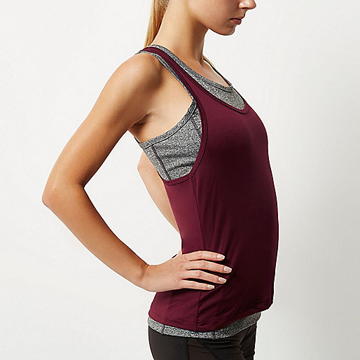 jacques-vertuk RI Active burgundy double layer gym tank 687335 women T-Shirts & Vests