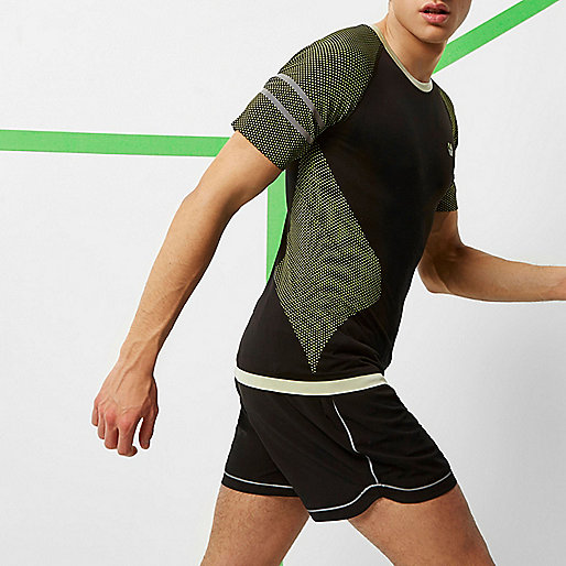 river island mens sale,jacques-vertuk Website Uk RI Active fluro black seamless sports T-shirt T-Shirts / Tanks Sale men