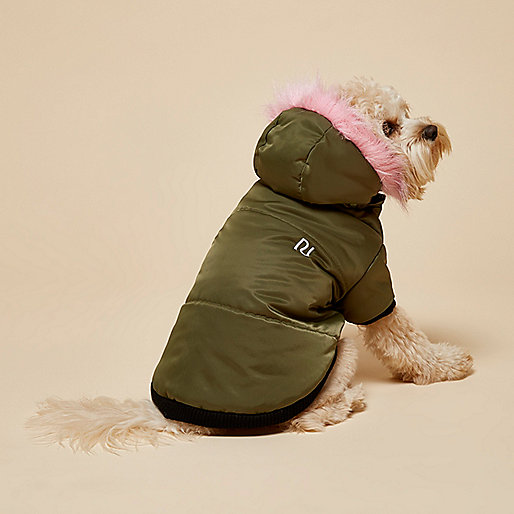 jacques-vertuk RI Dog khaki pink fur parka 707067 women Dog Clothing & Accessories