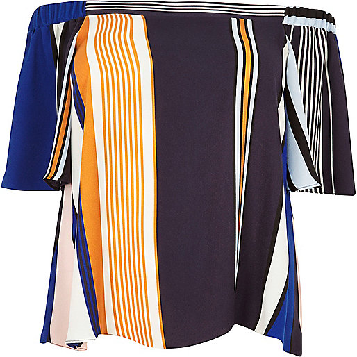 jacques-vertuk RI Plus blue stripe bardot top 691280 women Tops