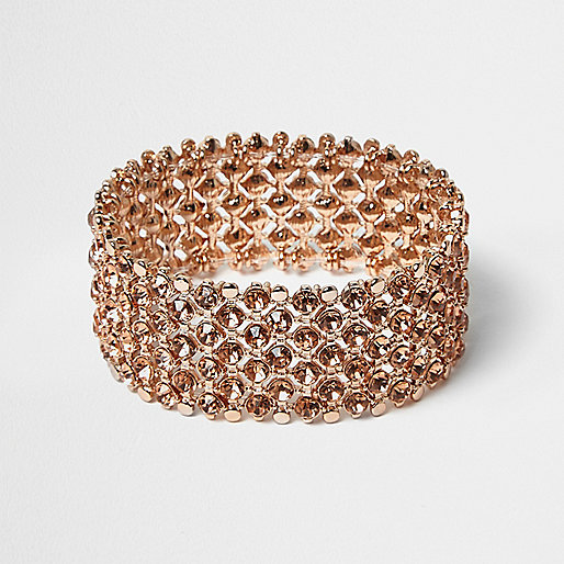 google river island sale,jacques-vertuk D Rose gold crystal embellished bracelet Bracelets Jewelry women