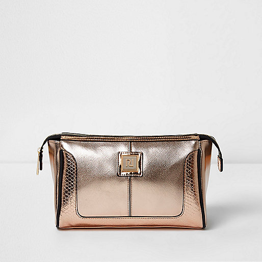 river island zip front messenger bag,jacques-vertuk Black Dress Rose gold metallic make-up bag Make Up Bags Bags / Purses women