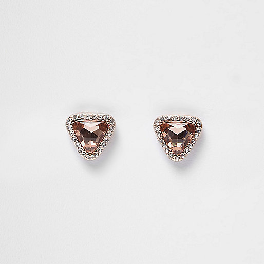 jackets river island ladies,jacques-vertuk Shop Rose gold tone gem rhinestone stud earrings women 697403