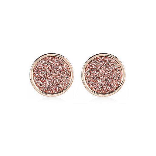 jacques-vertuk Rose gold tone glitter stud earrings 684413 women Jewellery Earrings