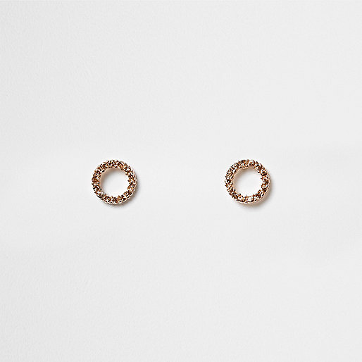 river island plus black dress,jacques-vertuk Shop Rose gold tone pave circle stud earrings women 707387