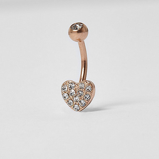 river island high waisted coated jeans,jacques-vertuk Online Rose gold tone pave heart belly bar women 705548