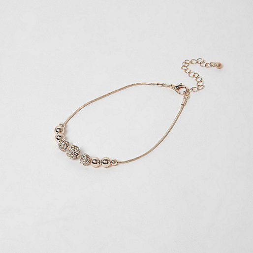 mini tote bag river island,jacques-vertuk Outlet Rose gold tone rhinestone bead anklet women 709314