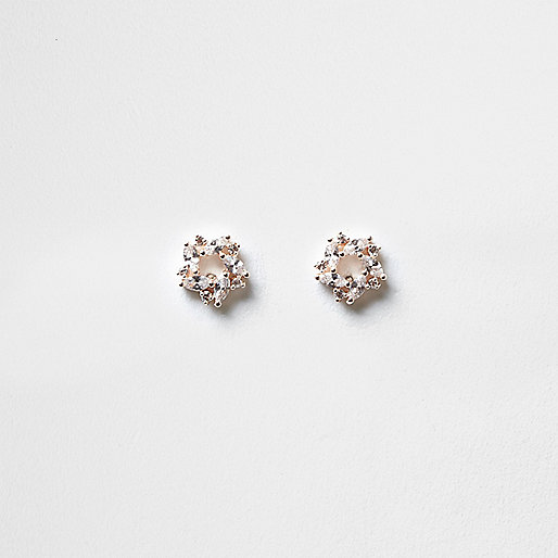 jacques-vertuk Rose gold tone rhinestone stud earrings 708824 women Jewellery Earrings