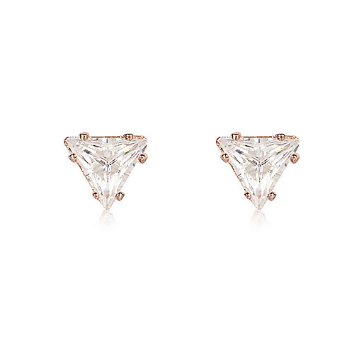 jacques-vertuk Rose gold tone triangle stud earrings 688200 women Jewellery Earrings