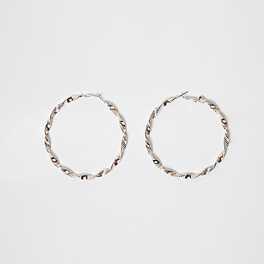 river island christmas party wear,jacques-vertuk R Rose gold tone twist hoop earrings Earrings Jewelry women