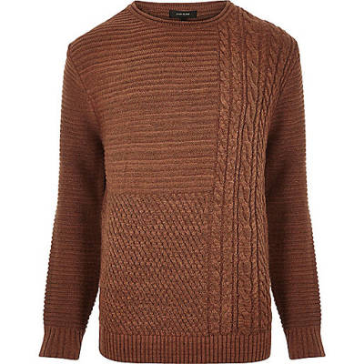 river island cycling shorts,jacques-vertuk UK Rust brown cable knit sweater men 290668