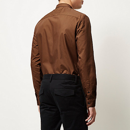 river island flared jeans petite,jacques-vertuk New Arrivals Rust brown stretch slim shirt Shirts Sale men