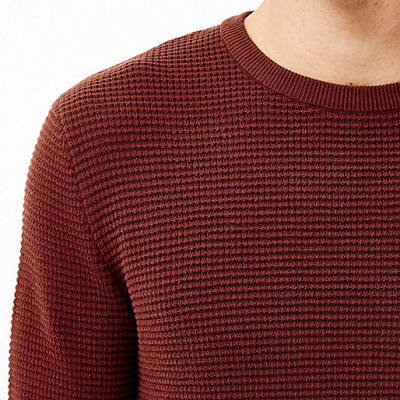 jacques-vertuk Rust brown waffle long sleeve T-shirt 287006 men Jumpers / Cardigans