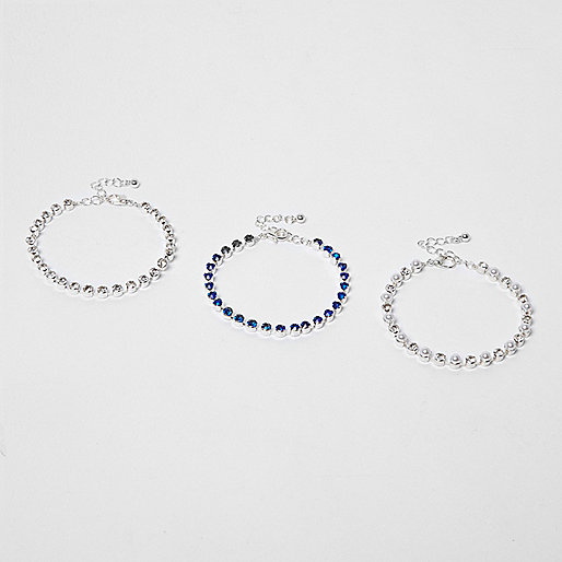 jacques-vertuk Silver and blue cupchain bracelet pack 707027 women Jewellery Bracelets